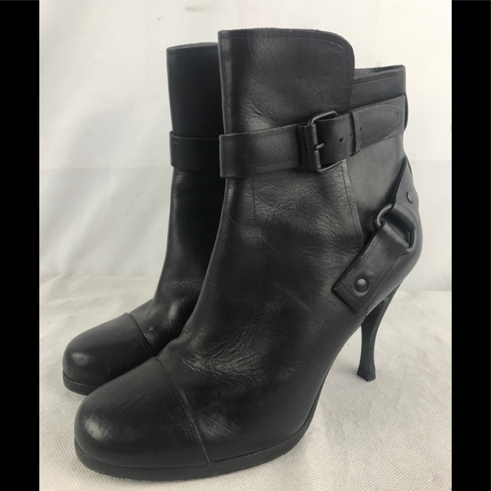 Balenciaga black leather ankle boots